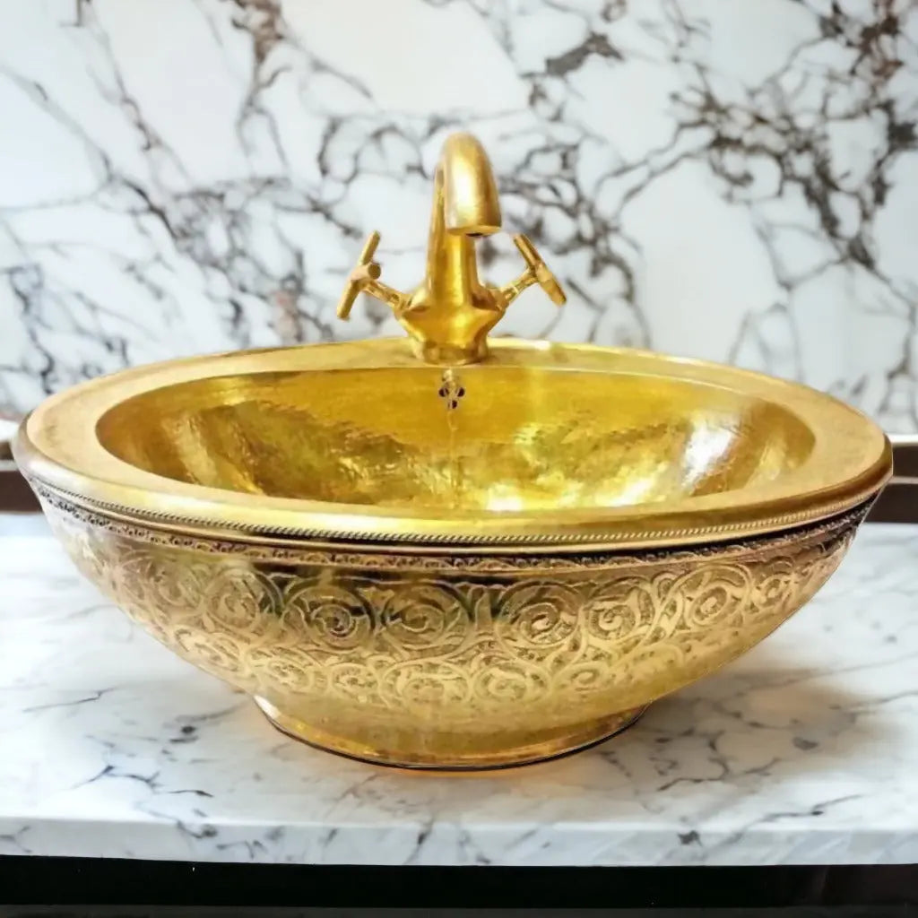 Bathroom sold sink brass