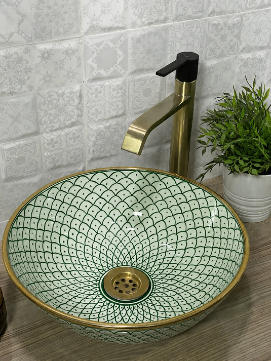 Moroccan Gold Handpainted Sink