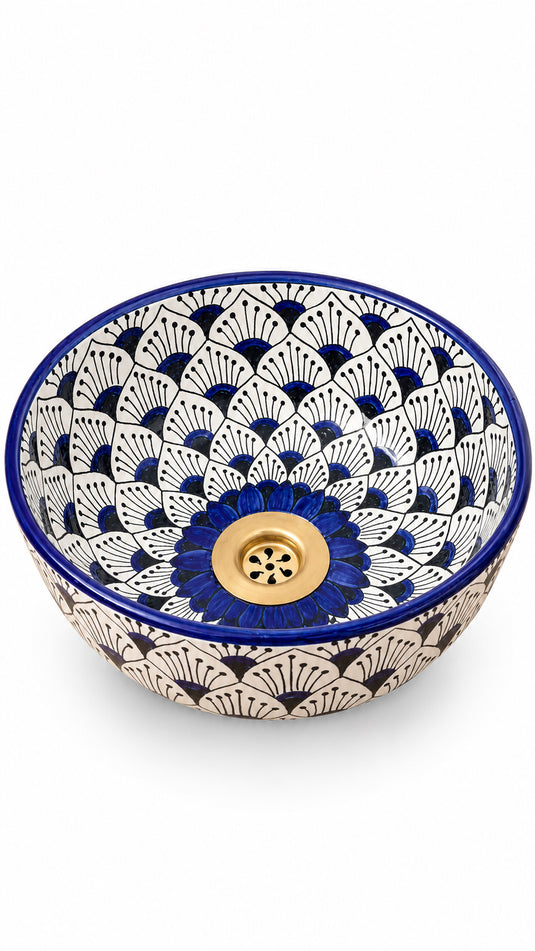 Hand-Painted Bathroom & Kitchen Round Washbasin