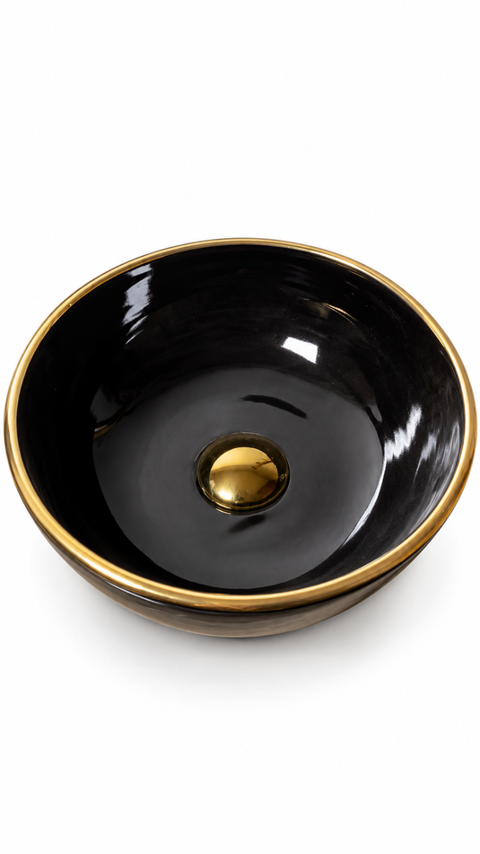 Moroccan 14K GOLD Uni Color Black Sink