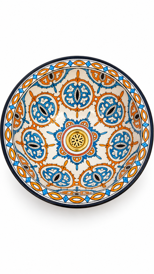 Hand Painted Round Kitchen Sink