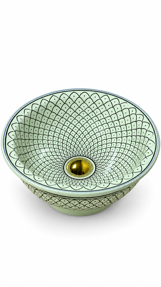 Hand Painted Fishscale Moroccan Washbasin