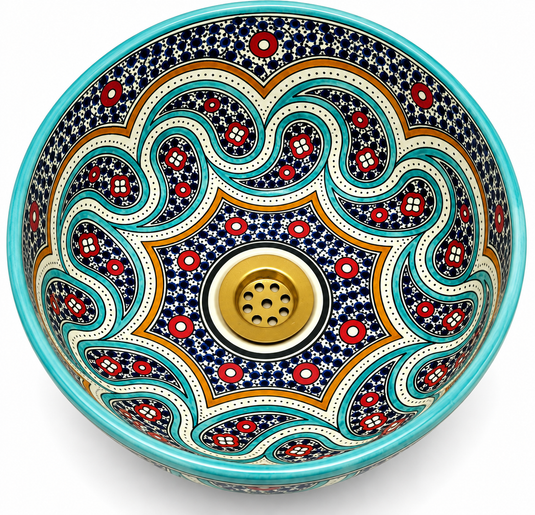 Farmhouse Bathroom Moroccan Ceramic Sink