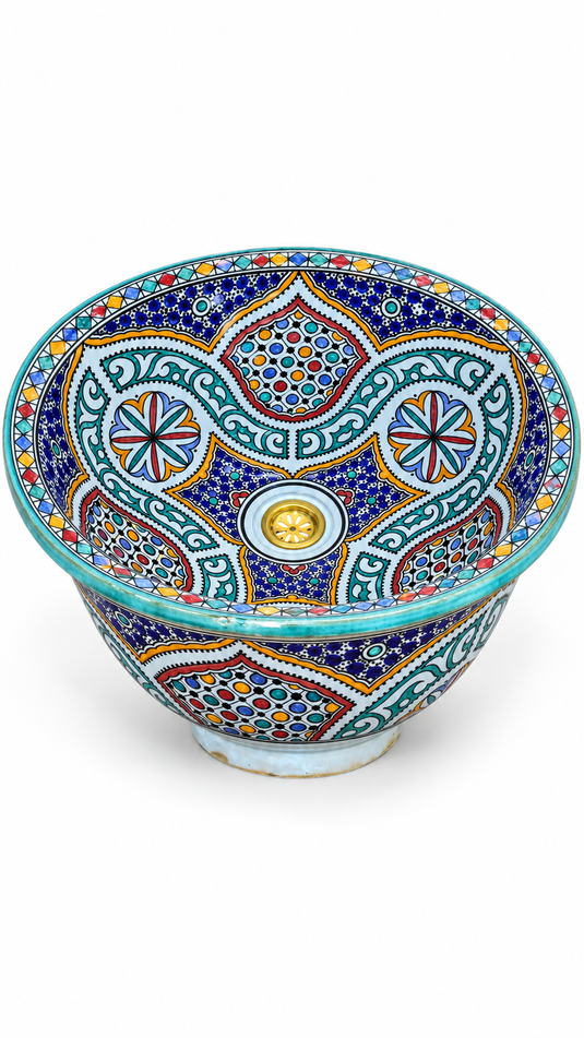 Round Washbasin Hand Painted Bathroom & Kitchen Sink