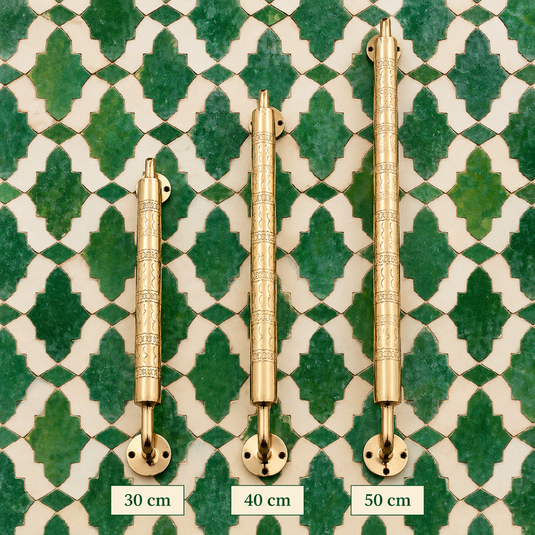 Handcrafted Moroccan Brass Towel Bar – Engraved Wall-Mounted Bathroom Decor
