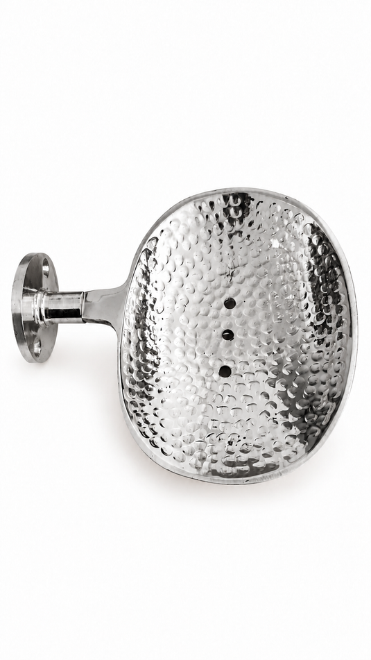 Moroccan Silver-Tone Bathroom Accessories – Handmade Brass 4-Piece Set or Individual Pieces