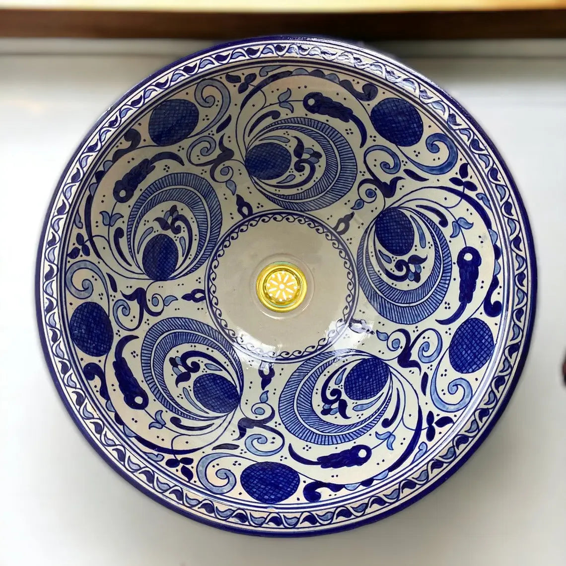 Round Hand Painted Kitchen Sink|MoroccanSink