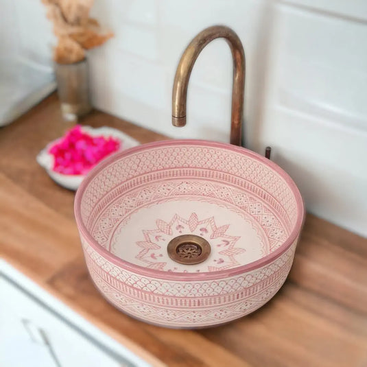 Pink Bathroom & Kitchen Round Washbasin - Moroccan Sink