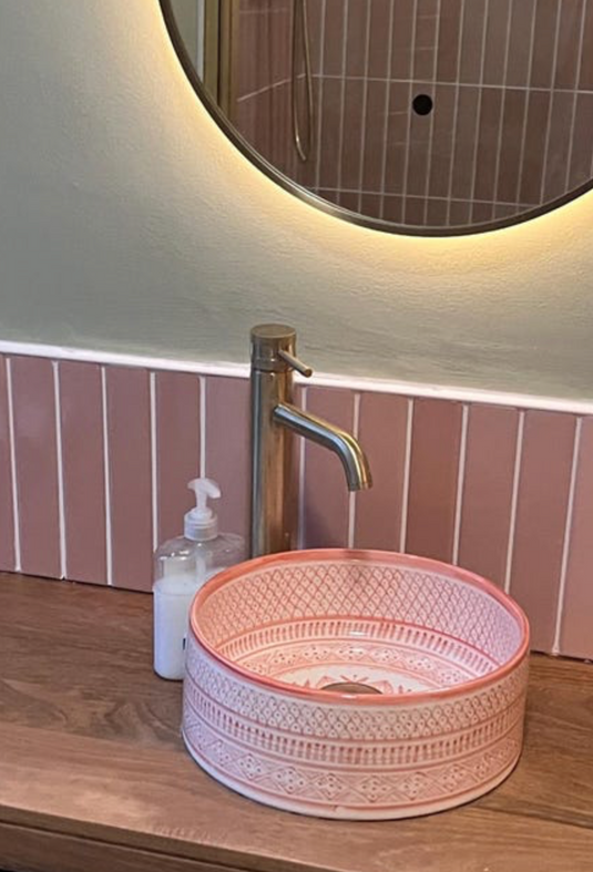 Pink Bathroom & Kitchen Round Washbasin