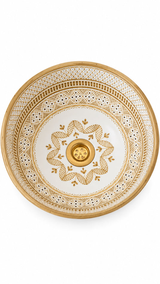 Hand Painted Bathroom & Kitchen Round Washbasin