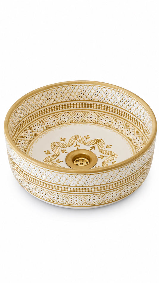 Hand Painted Bathroom & Kitchen Round Washbasin