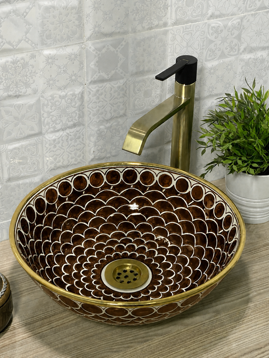 Hand Painted Blue Fish Scale Sink