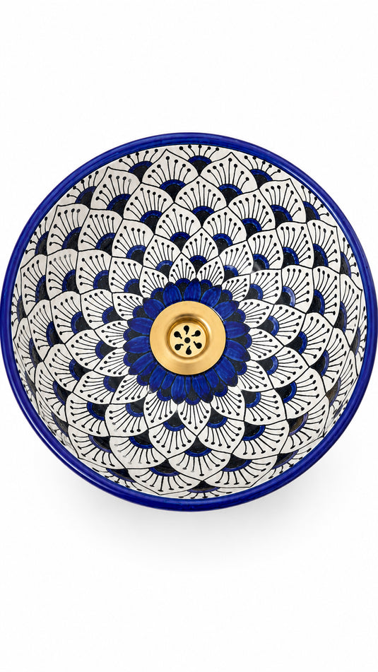 Hand-Painted Bathroom & Kitchen Round Washbasin