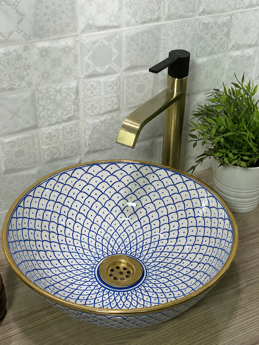 Moroccan Gold Handpainted Sink