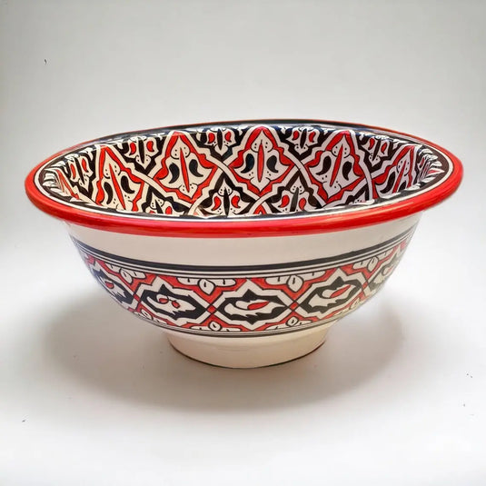 Round Hand Painted Ceramic Sink - Moroccan Sink