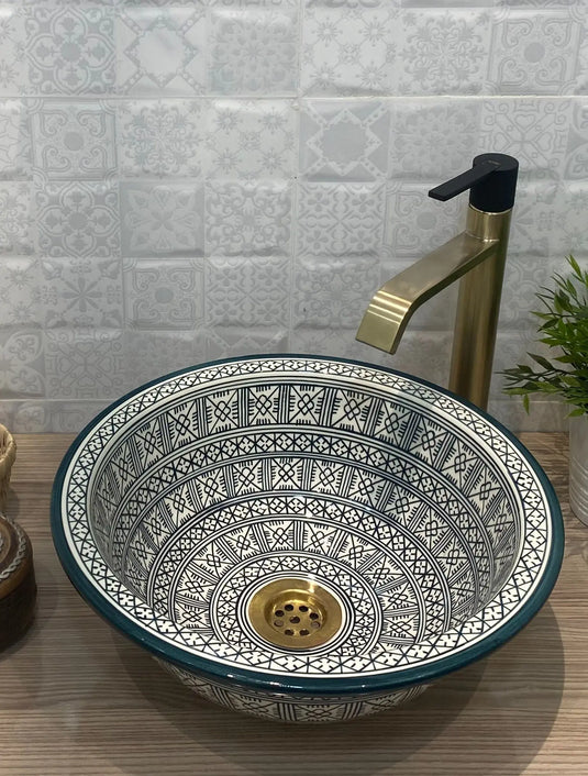 Handcrafted Ceramic Farmhouse Bathroom Sink - Moroccan Sink