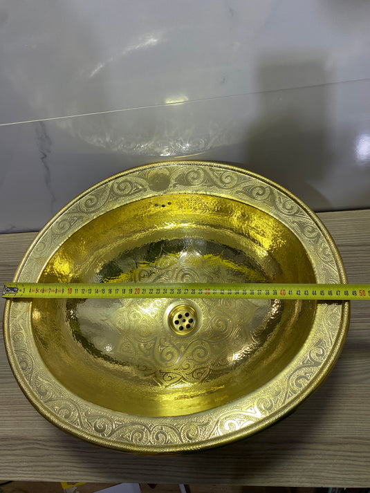 Engraved brass Moroccan sink hammered , brass Sink, arabic bathroom