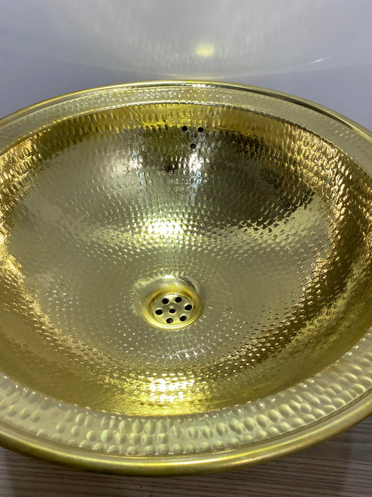 Round Brass sink , Hand engraved brass Moroccan sink hammered