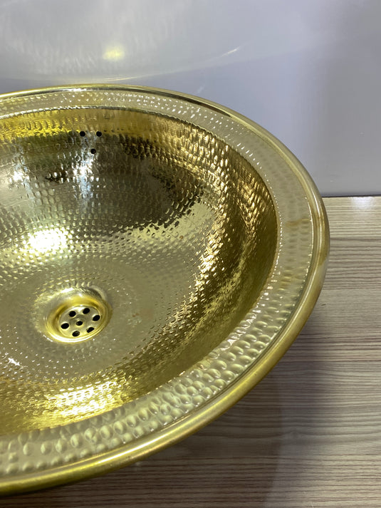 Round Brass sink , Hand engraved brass Moroccan sink hammered