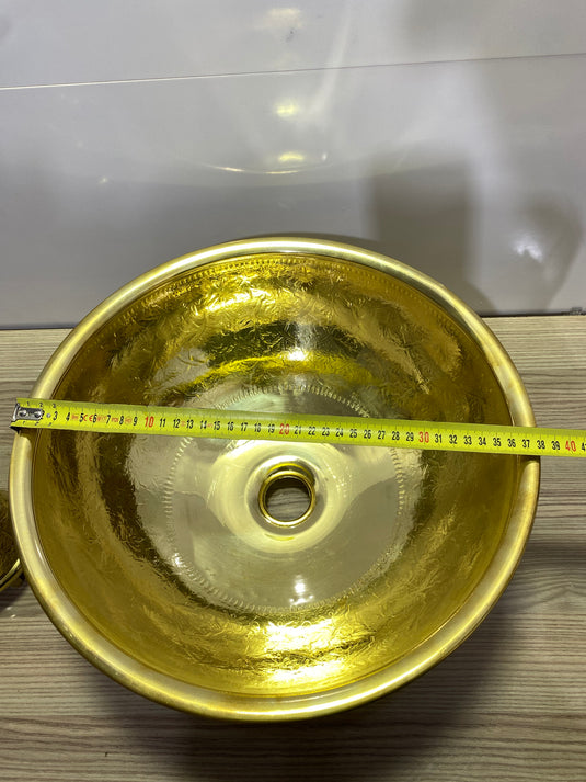 moroccan bathroom decor , sink Brass Moroccan sink hammered gold color .