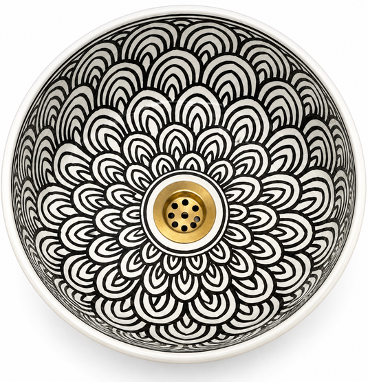 Moroccan Ceramic Hand Painted Washbasin