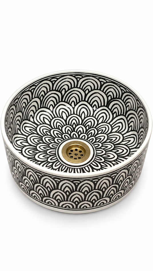 Moroccan Ceramic Hand Painted Washbasin