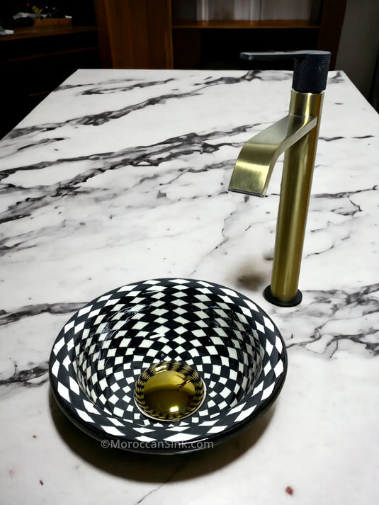 Black and White Moroccan Sink - Moroccan Sink