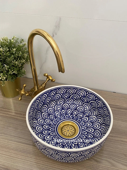 Moroccan Ceramic Hand Painted Washbasin - Moroccan Sink