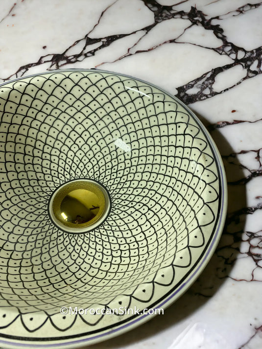 Hand Painted Fishscale Moroccan Washbasin - Moroccan Sink