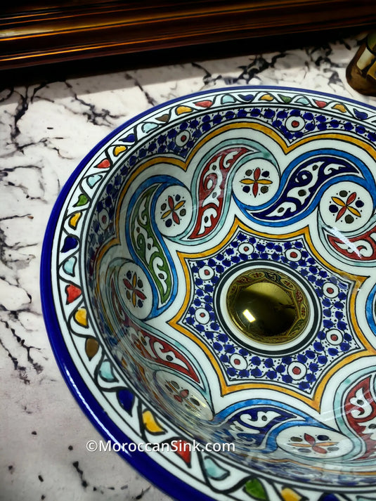 Moroccan Elegance WashBassin 100% Hand Painted - Moroccan Sink