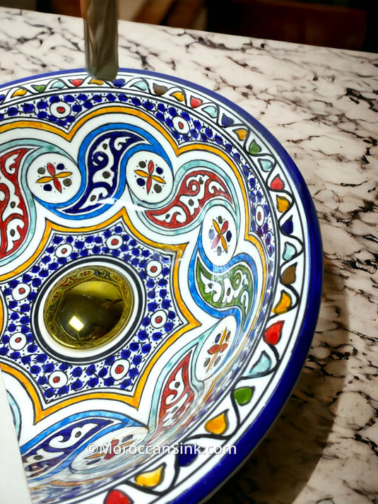 Moroccan Elegance WashBassin 100% Hand Painted - Moroccan Sink