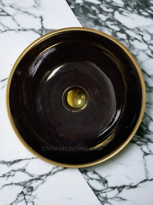 Moroccan 14K GOLD Uni Color Black Sink - Moroccan Sink