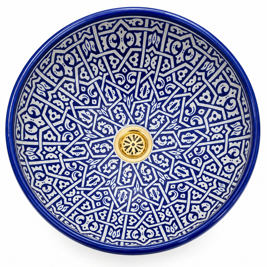 Round Hand Painted Kitchen Washbasin