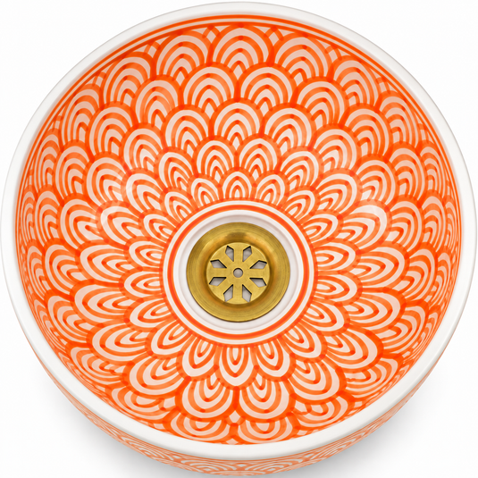 Round Hand Painted Washbasin For Home Decor