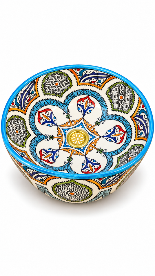 Hand Painted Round Washbasin Bathroom & Kitchen Sink