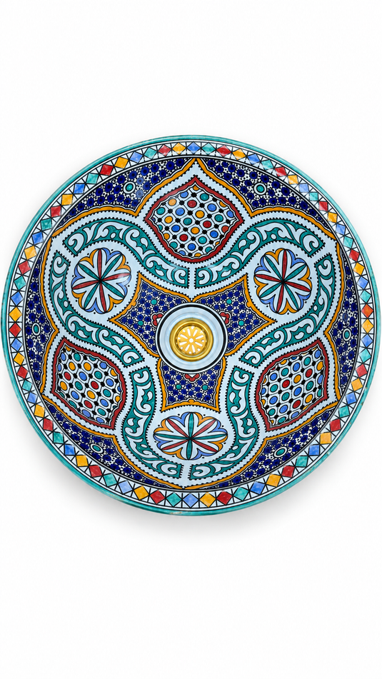 Round Washbasin Hand Painted Bathroom & Kitchen Sink