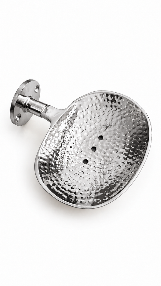 Moroccan Silver-Tone Bathroom Accessories – Handmade Brass 4-Piece Set or Individual Pieces
