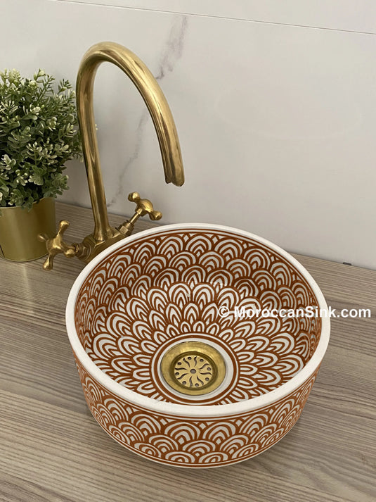 Moroccan Ceramic Hand Painted Washbasin - Moroccan Sink