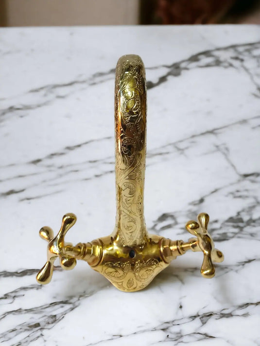 Moroccan Brass Faucet Handmade Engraved Design MoroccanSink