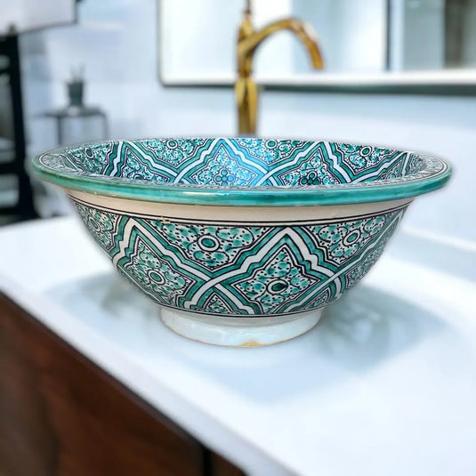 Hand-Painted Bathroom & Kitchen Sink - Moroccan Sink