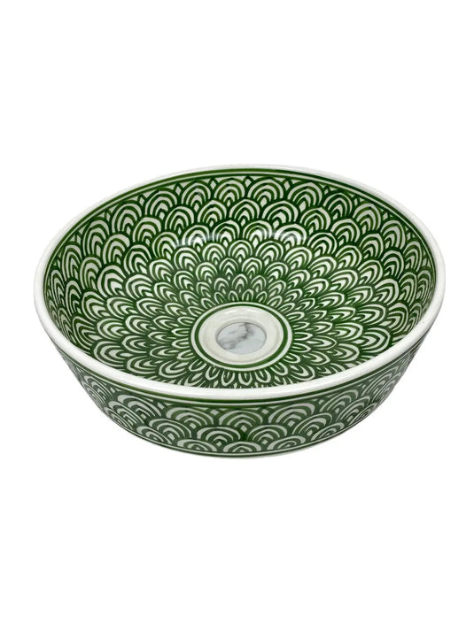 Round Hand Painted Washbasin - Moroccan Sink