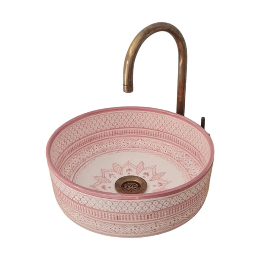 Pink Bathroom & Kitchen Round Washbasin - Moroccan Sink