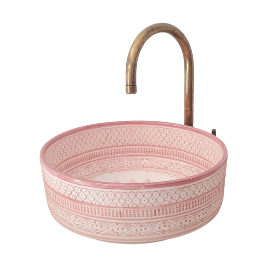 Pink Bathroom & Kitchen Round Washbasin - Moroccan Sink