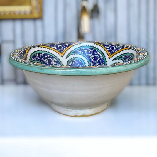 Blue Hand-Painted Bathroom & Kitchen Sink MoroccanSink