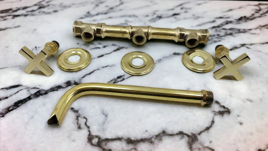 Unlacquered Brass Wall Mounted Bathroom Sink Faucet MoroccanSink