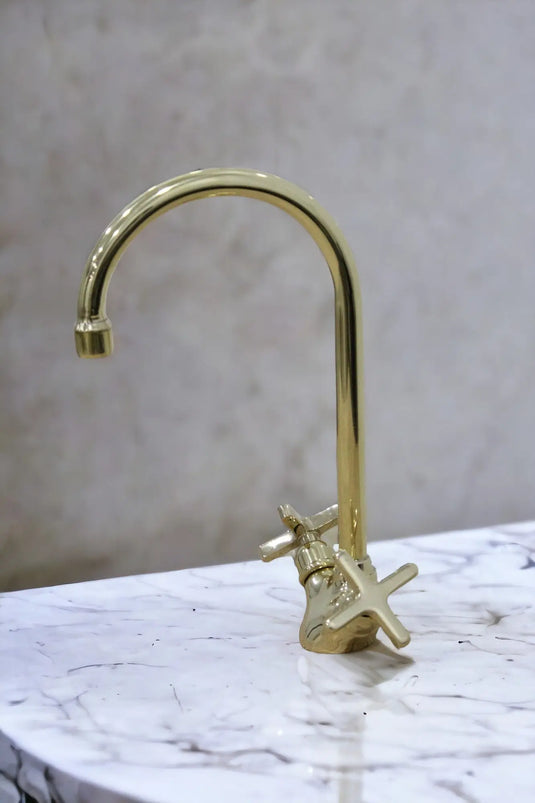 Handmade Brass Countertop Faucet Unlacquered Patina Finish #06 MoroccanSink