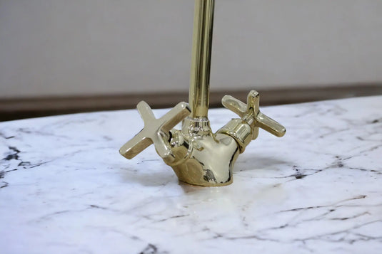 Handmade Brass Countertop Faucet Unlacquered Patina Finish #06 MoroccanSink