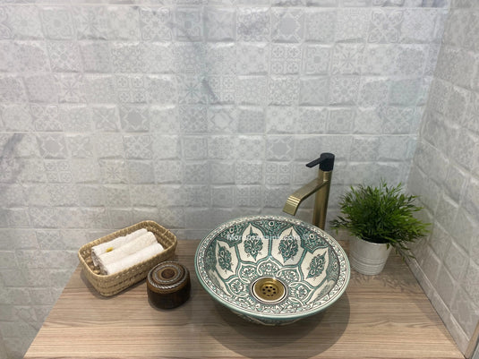 Luxury Minimalist Moroccan Pottery Basin - Moroccan Sink