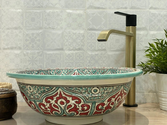 Unique bathroom vanity Pottery Sink - Moroccan Sink