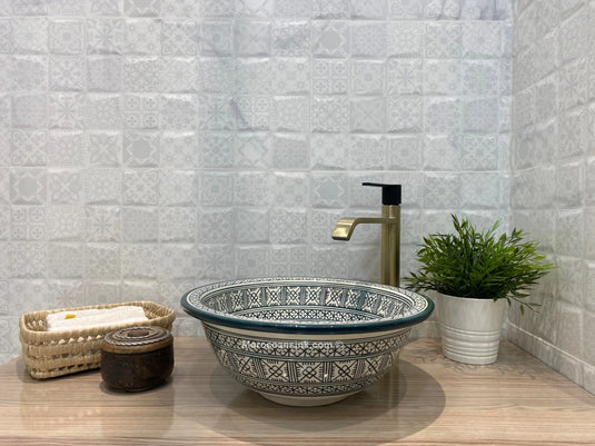 Handcrafted Ceramic Farmhouse Bathroom Sink - Moroccan Sink